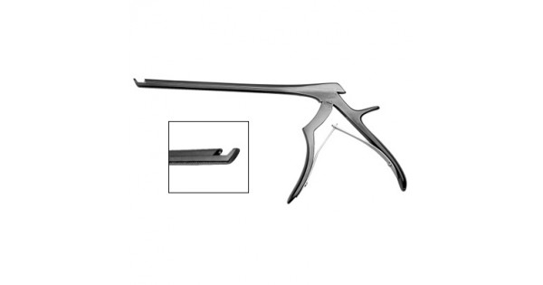 Ceramic Cut Micro Kerrison Rongeur, Thin Footplates, Black Ceramic Coat, Small Handles, 9.0 Mm Opening, 40 Degree Up, 6.0 Mm Bite, 6" (15.5 Cm)